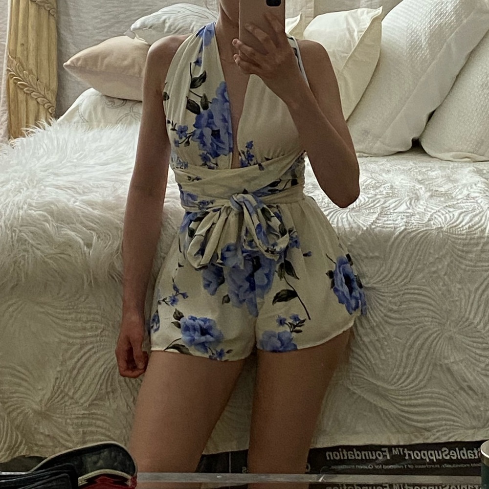 Flower Open Back Jumpsuit
